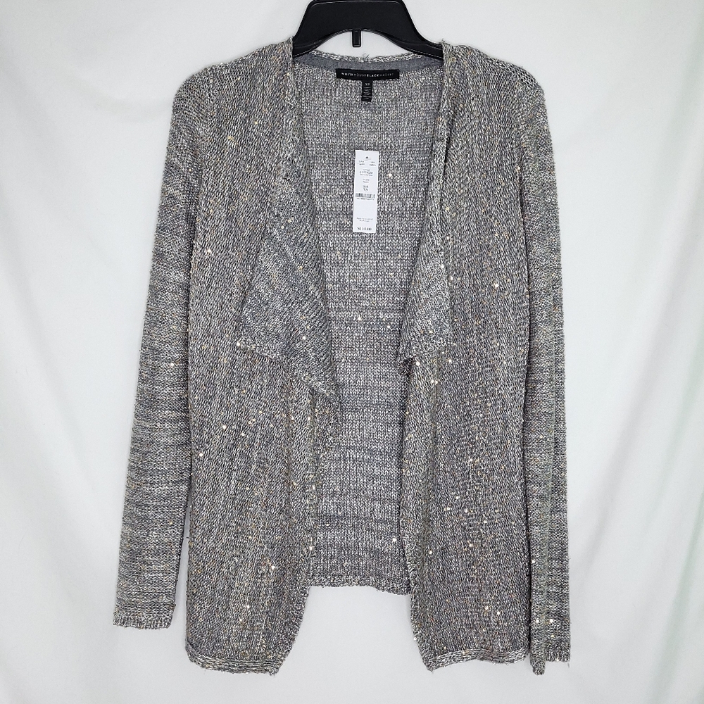 WHITE HOUSE BLACK MARKET Women's Sparkle Coverup Open Cardigan XS (NWT)